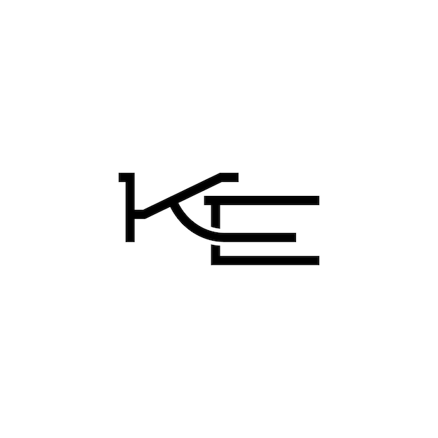 Vettore ke monogramma logo design lettera testo nome simbolo logo monocromatico carattere alfabeto semplice logo