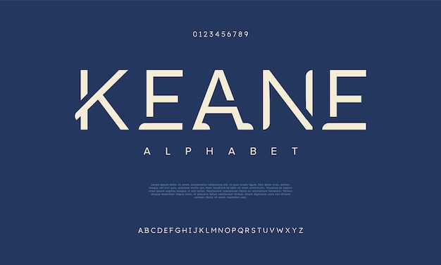 Keane creatief modern stedelijk alfabetlettertype Digitaal abstract moslim futuristisch modesport minimaal