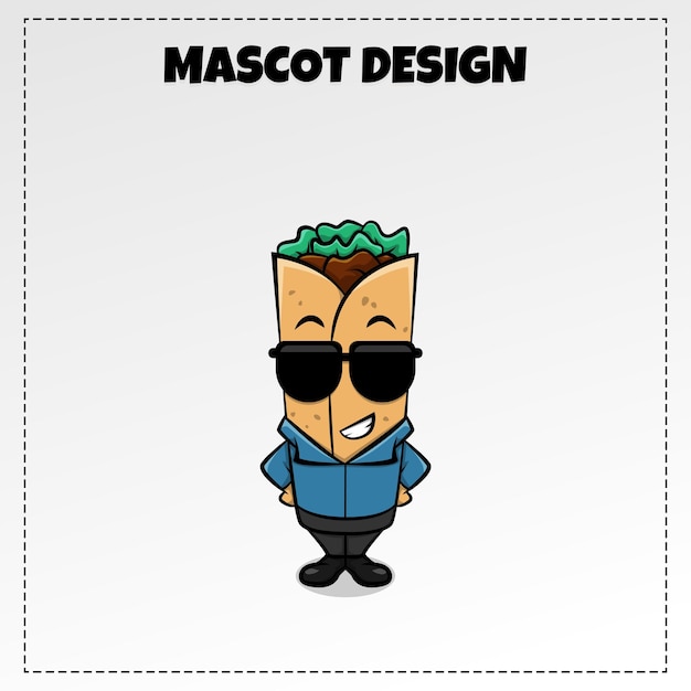 Kebab mascotte illustratie vector design voedsel logo