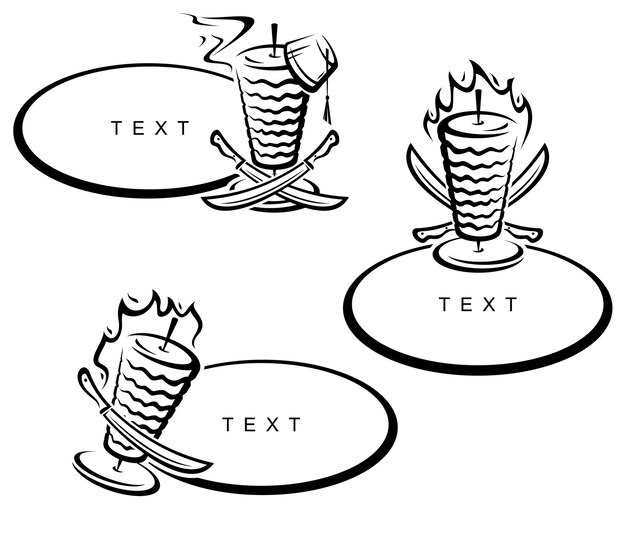 Kebab set. Collection icon kebabs. Vector