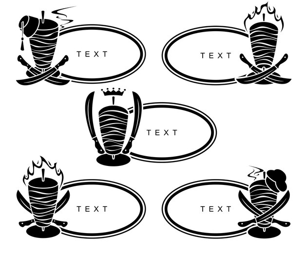 Kebab set. Collection icon kebabs. Vector