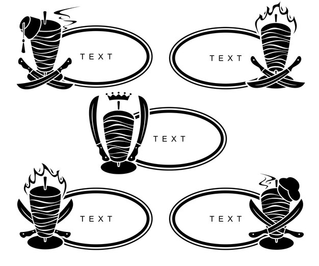 케밥 세트. 컬렉션 아이콘 케밥입니다. 벡터