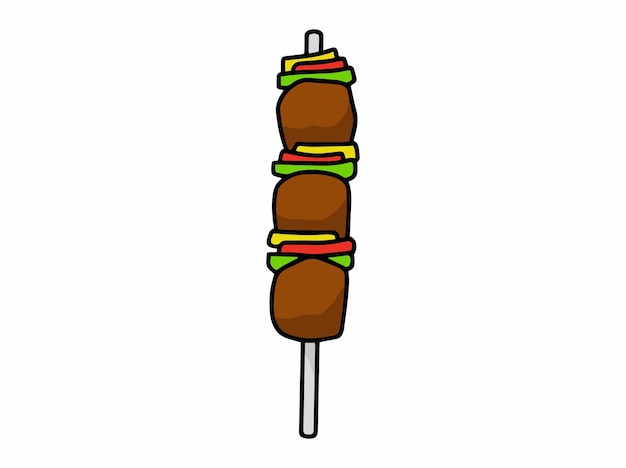 Illustrazione di clipart del bastone di kebab
