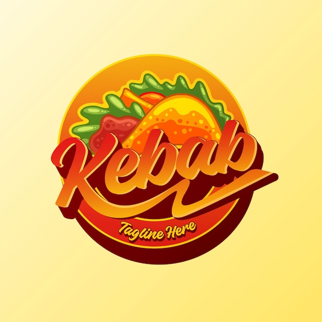 Vector kebab traditioneel voedselmascotte-logo