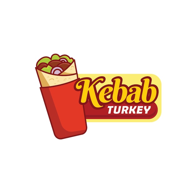 Vettore illustrazione vettoriale di kebab turchia logo design