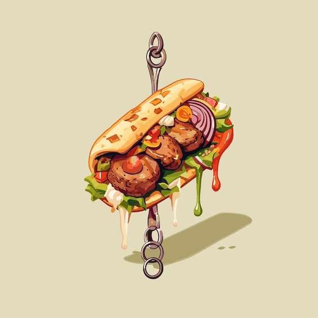 Vector kebab vector illustration with lovely style