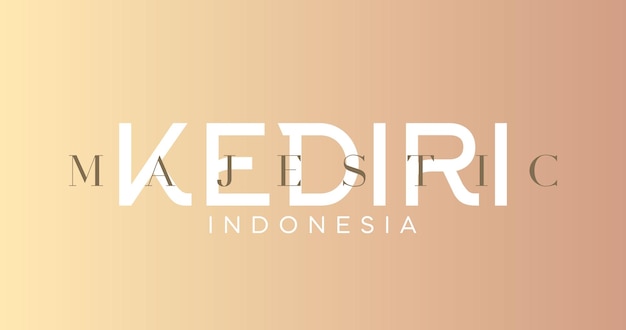 Modello di sfondo marrone tipografia kediri indonesia per biglietto di auguri e banner