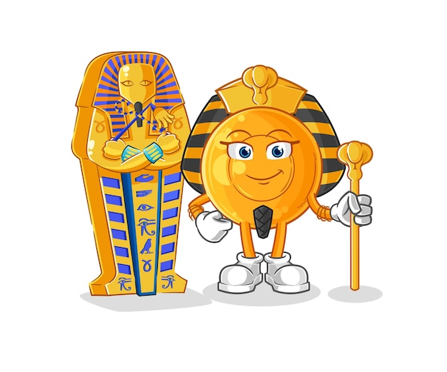 Keel zuigtabletten oude egypte cartoon cartoon mascotte vector