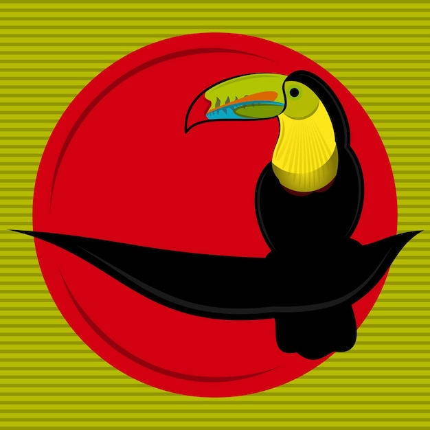 Vettore arte vettoriale di keelbilled toucan bird di fahmibill