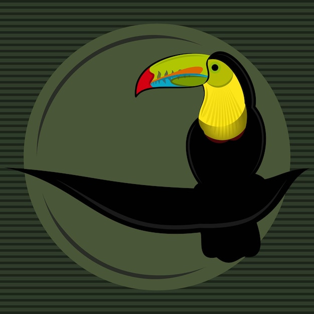 ベクトル keelbilled toucan bird vector art by fahmibill (ケルビル・トゥカン・バード・ベクター・アート)