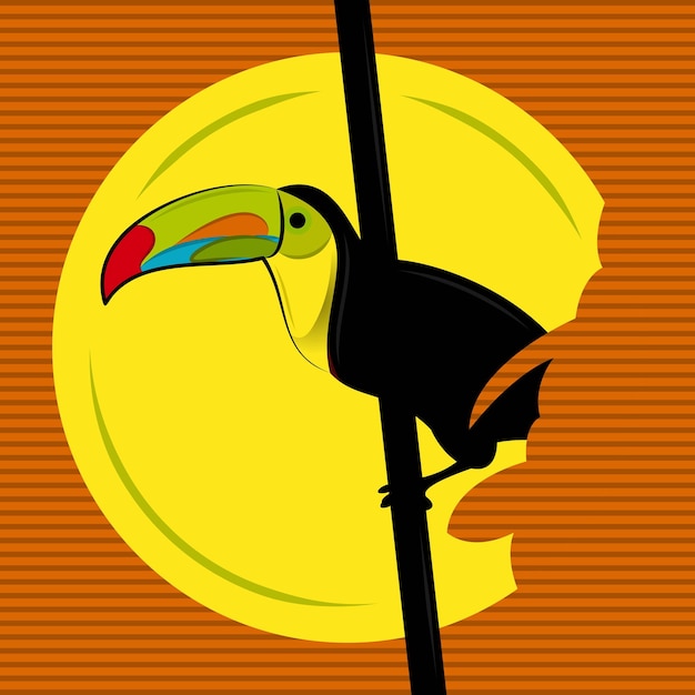 ベクトル keelbilled toucan bird vector art by fahmibill (ケルビル・トゥカン・バード・ベクター・アート)