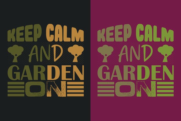 Keep Calm And Garden On Vector Typography Vintage Illustratie Print Tuin T-shirt Ontwerp