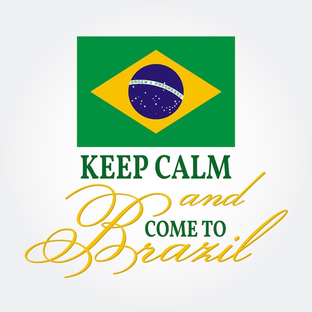 Keep calm and come to brazil patriotic banner for website  vector illustration