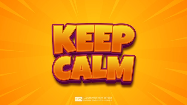 Keep Calm editable 3D text effect font