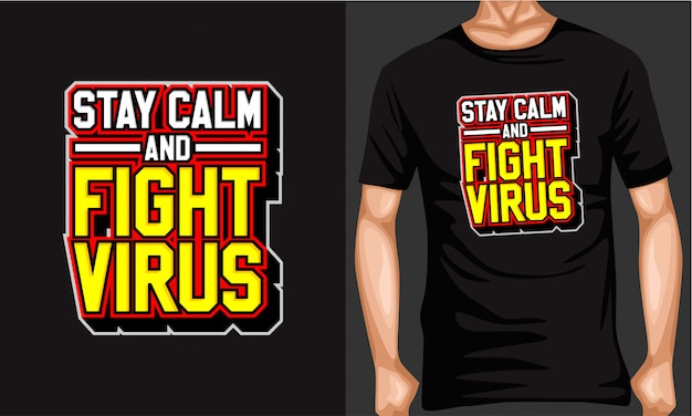 keep calm and fight virus lettering typography