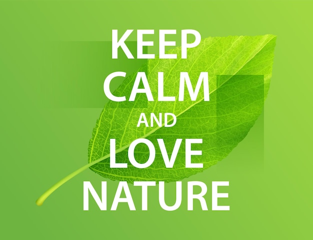 Keep calm and love nature motivational poster