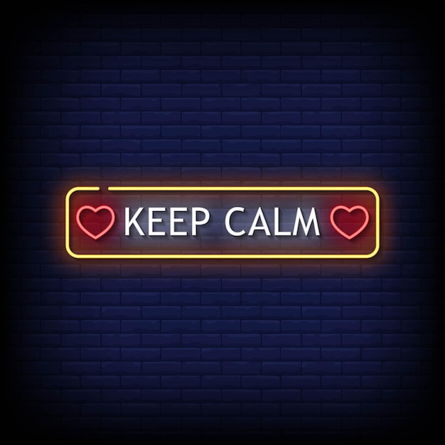 Keep Calm Neon Signboard On Brick Wall