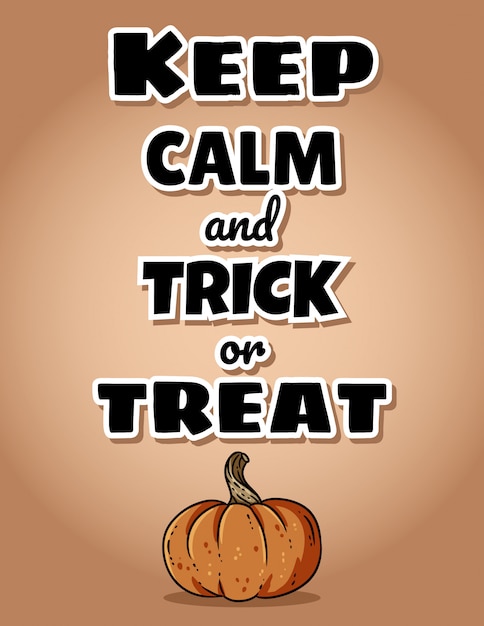 Keep calm and trick or treat halloween pumpkin postcard