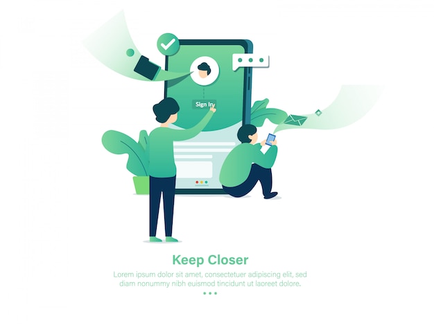 Vector keep closer mobile apps design