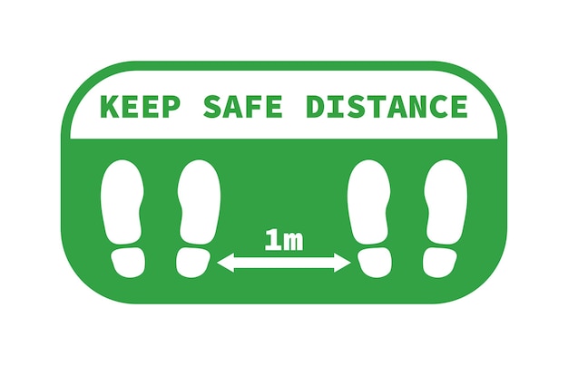 距離を保つサイン 距離を保ってください コロノウイルスの流行保護具 予防措置 自分を守るための手順 1メートルの距離を保つ ベクターイラスト