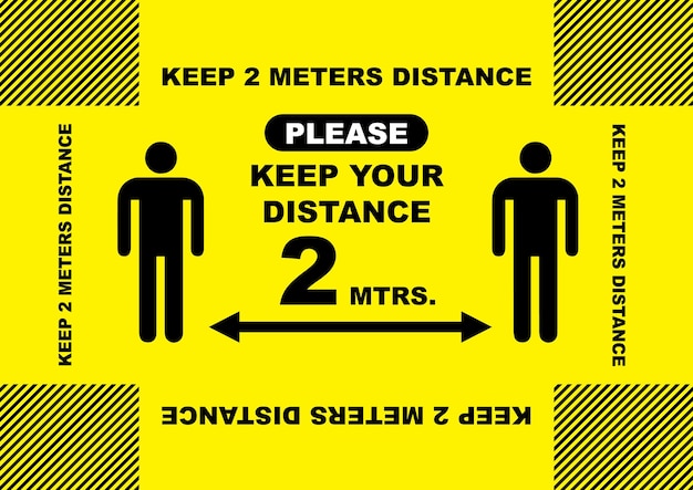 Vector keep distance sticker