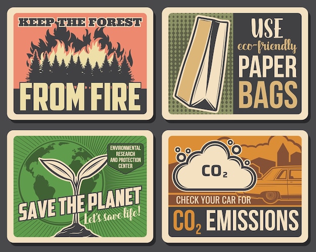 Vector keep forest from fire save planet environment