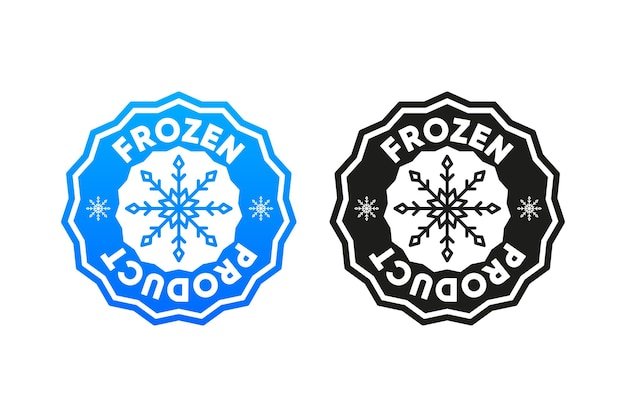 Keep Frozen Product Food package label Fresh frozen product snowflake badge Keep Frozen concept