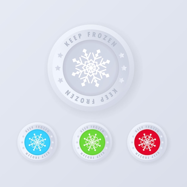 keep frozen sign, button in 3d style. cooling