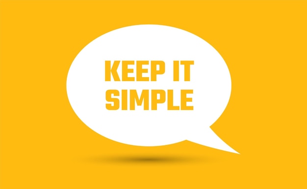 keep it simple speech bubble vector illustratie communicatie spraak bubble met keep it simple