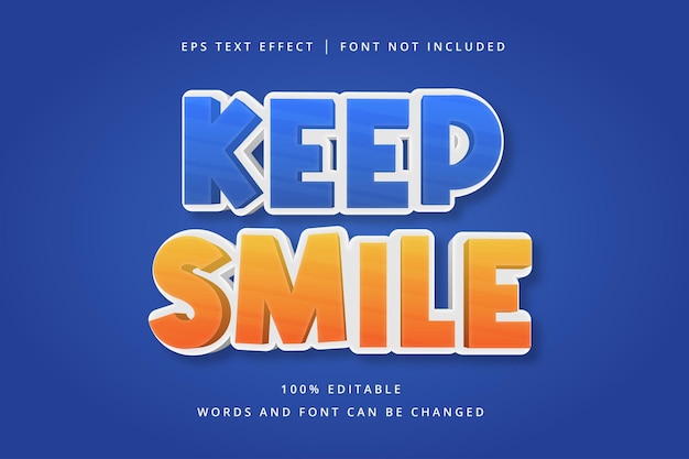 Редактируемый текстовый эффект keep smile