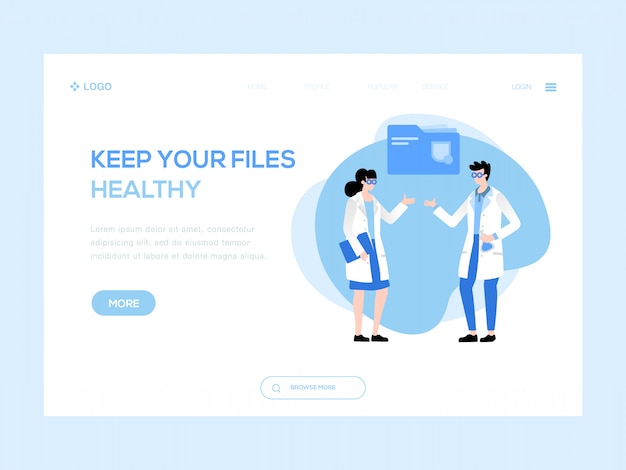 Vector keep your files healthy web illustration