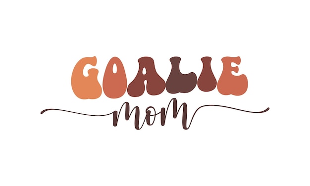 Keeper Mom Hockey citaat retro golvende typografie SVG met witte achtergrond