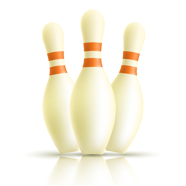 Kegels voor bowlen op wit