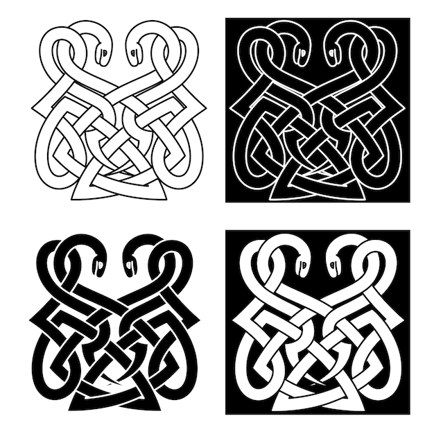 Keltisch ornament met twee in elkaar verstrengelde slangen