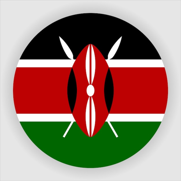 Kenia plat afgerond vlagpictogram