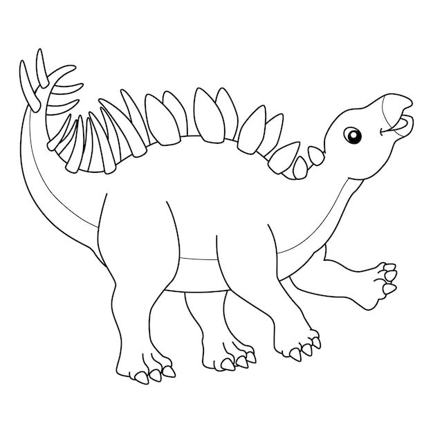 Kentrosaurus Coloring Isolated Page for Kids