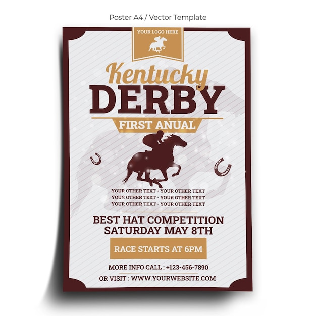 Vettore modello del manifesto del derby del kentucky