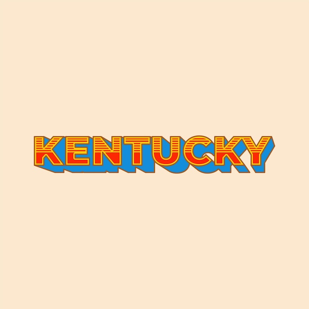 Vector kentucky state country vector retro vintage belettering ontwerp