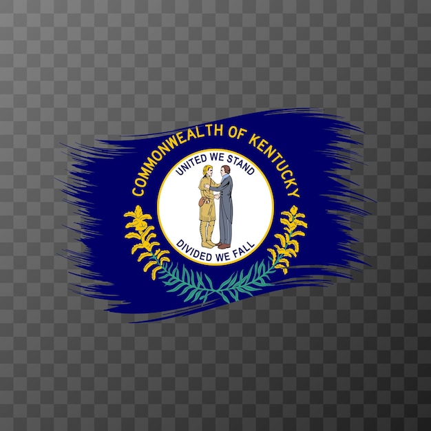 Kentucky state flag in brush style on transparent background Vector illustration