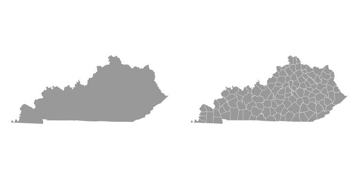 Vector kentucky state gray maps vector illustration