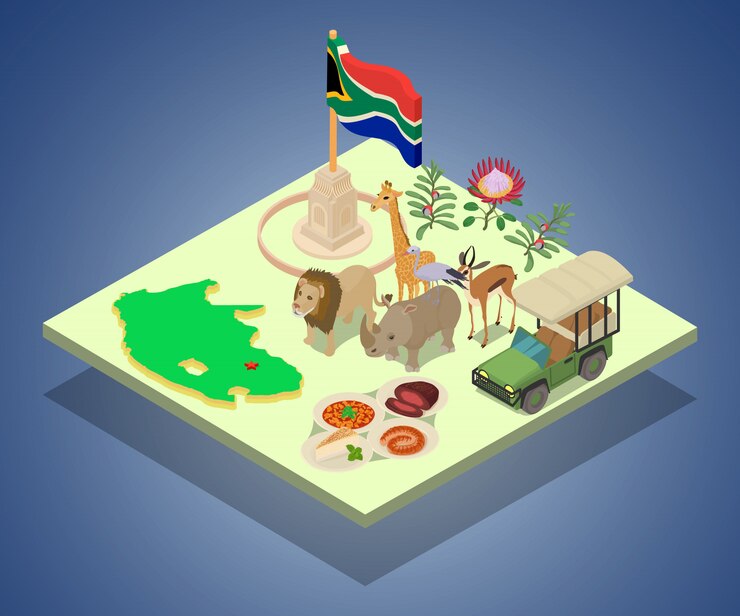 Vector kenya concept banner, isometric style