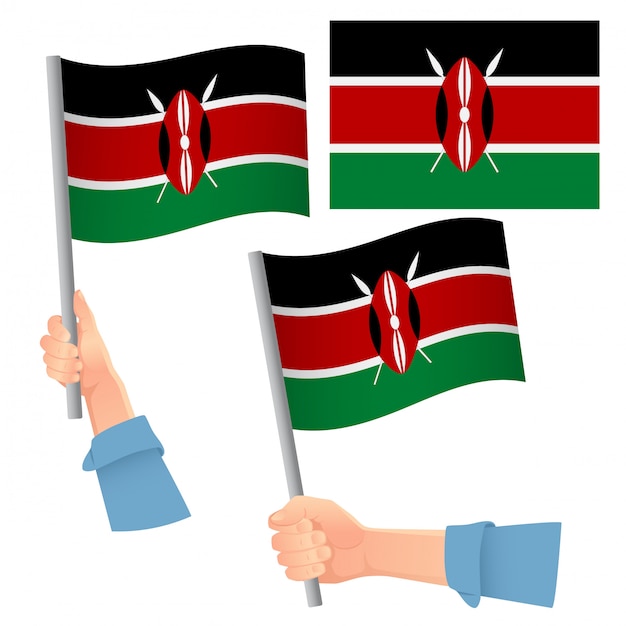 Kenya flag in hand set