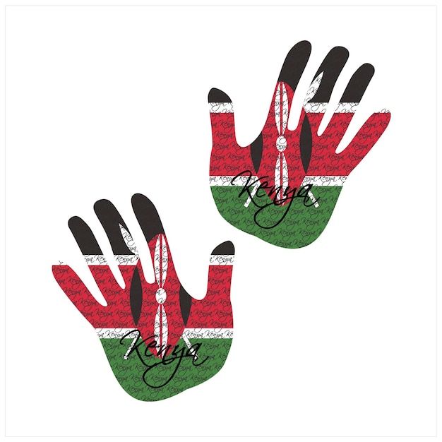 Kenya flag hand vector graphic