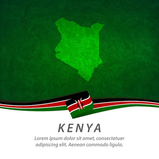 Kenya flag with central map