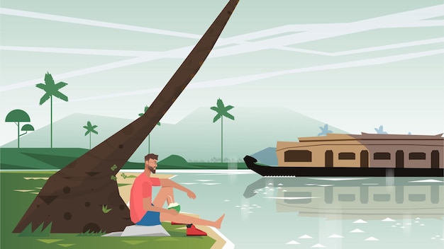 Kerala alappuzha vector illustration