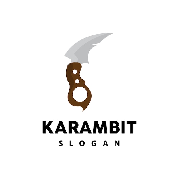 Kerambit ロゴ インドネシア 格闘武器 ベクトル忍者格闘ツール シンプルなデザイン テンプレート イラスト シンボル アイコン