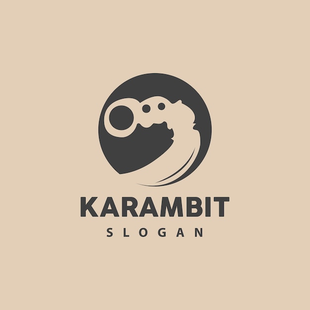 Kerambit Logo Indonesia Fighting Weapon Vector Ninja Fighting Tool Simple Design Template Illustration Symbol Icon