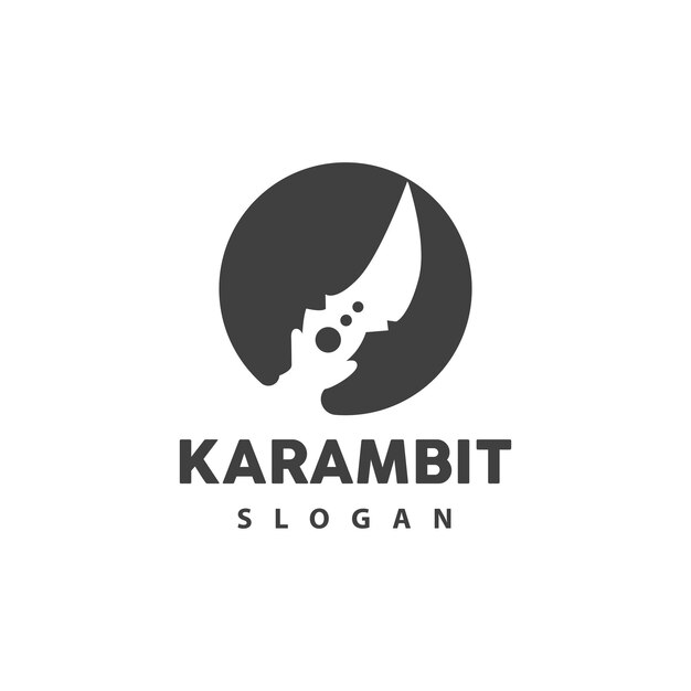 Kerambit Logo Indonesia Fighting Weapon Vector Ninja Fighting Tool Simple Design Template Illustration Symbol Icon