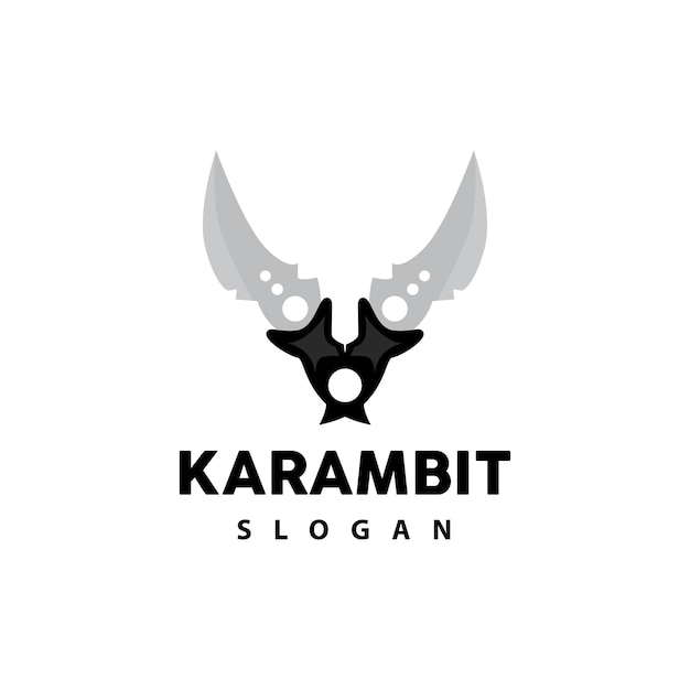 Kerambit Logo Indonesia Fighting Weapon Vector Ninja Fighting Tool Simple Design Template Illustration Symbol Icon