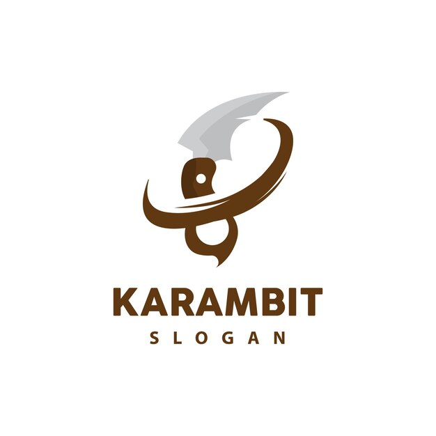 Kerambit Logo Indonesia Fighting Weapon Vector Ninja Fighting Tool Simple Design Template Illustration Symbol Icon